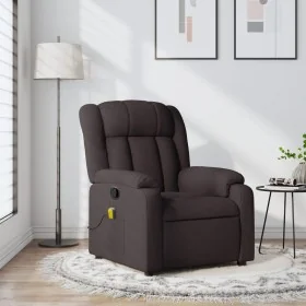 Sillón de masaje reclinable de tela marrón oscuro de , Sillones - Ref: Foro24-373591, Precio: 235,15 €, Descuento: %
