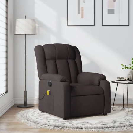 Sillón de masaje reclinable de tela marrón oscuro de , Sillones - Ref: Foro24-373591, Precio: 235,15 €, Descuento: %