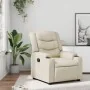 Sillón reclinable de cuero sintético crema de , Sillones - Ref: Foro24-374120, Precio: 262,40 €, Descuento: %
