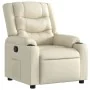 Sillón reclinable de cuero sintético crema de , Sillones - Ref: Foro24-374120, Precio: 262,40 €, Descuento: %