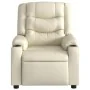 Sillón reclinable de cuero sintético crema de , Sillones - Ref: Foro24-374120, Precio: 262,40 €, Descuento: %