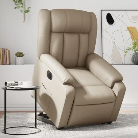Sillón elevable eléctrico cuero artificial capuchino de , Sillones - Ref: Foro24-3205284, Precio: 360,57 €, Descuento: %