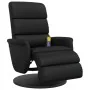 Sillón reclinable masaje con reposapiés cuero sintético negro de , Sillones - Ref: Foro24-356724, Precio: 281,76 €, Descuento: %