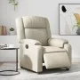 Sillón reclinable eléctrico de cuero sintético crema de , Sillones - Ref: Foro24-3205137, Precio: 293,64 €, Descuento: %