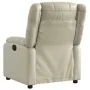 Sillón reclinable eléctrico de cuero sintético crema de , Sillones - Ref: Foro24-3205137, Precio: 293,64 €, Descuento: %