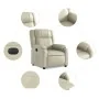 Sillón reclinable eléctrico de cuero sintético crema de , Sillones - Ref: Foro24-3205137, Precio: 293,64 €, Descuento: %