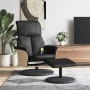Sillón reclinable masaje con reposapiés cuero sintético negro de , Sillones - Ref: Foro24-356640, Precio: 203,28 €, Descuento: %