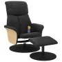 Sillón reclinable masaje con reposapiés cuero sintético negro de , Sillones - Ref: Foro24-356640, Precio: 203,28 €, Descuento: %