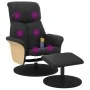 Sillón reclinable masaje con reposapiés cuero sintético negro de , Sillones - Ref: Foro24-356640, Precio: 203,28 €, Descuento: %
