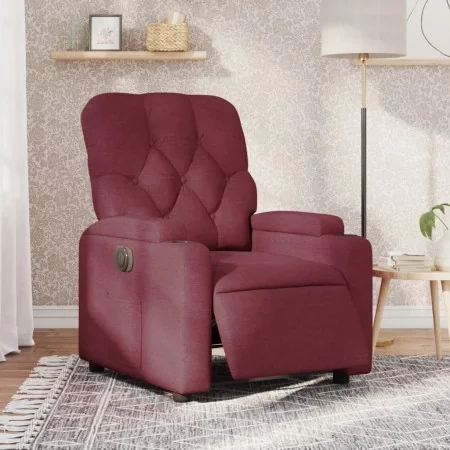 Sillón reclinable eléctrico tela rojo tinto de , Sillones - Ref: Foro24-3204689, Precio: 247,18 €, Descuento: %