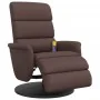Sillón reclinable masaje con reposapiés cuero sintético marrón by , Armchairs - Ref: Foro24-356726, Price: 258,56 €, Discount: %
