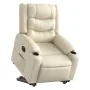 Sillón reclinable elevable eléctrico de cuero sintético crema de , Sillones - Ref: Foro24-3206560, Precio: 387,64 €, Descuent...