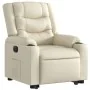 Sillón reclinable elevable eléctrico de cuero sintético crema de , Sillones - Ref: Foro24-3206560, Precio: 387,64 €, Descuent...