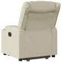 Sillón reclinable elevable eléctrico de cuero sintético crema de , Sillones - Ref: Foro24-3206560, Precio: 387,64 €, Descuent...