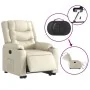 Sillón reclinable elevable eléctrico de cuero sintético crema de , Sillones - Ref: Foro24-3206560, Precio: 387,64 €, Descuent...