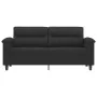Sofá de 2 plazas de tela de microfibra negro 140 cm by , Sofas - Ref: Foro24-359564, Price: 300,88 €, Discount: %
