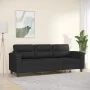 Sofá de 3 plazas de tela de microfibra negro 180 cm de , Sofás - Ref: Foro24-359570, Precio: 368,97 €, Descuento: %