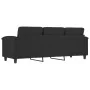 Sofá de 3 plazas de tela de microfibra negro 180 cm de , Sofás - Ref: Foro24-359570, Precio: 368,97 €, Descuento: %
