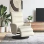 Sillón reclinable con reposapiés cuero sintético color crema de , Sillones - Ref: Foro24-356718, Precio: 239,14 €, Descuento: %