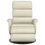 Sillón reclinable con reposapiés cuero sintético color crema de , Sillones - Ref: Foro24-356718, Precio: 239,14 €, Descuento: %