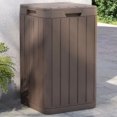 Cubo de basura de exterior PP marrón 38x38x65 cm by , Garbage cans and trash cans - Ref: Foro24-364226, Price: 122,72 €, Disc...