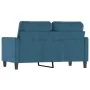 Sofá de 2 plazas terciopelo azul 120 cm de , Sofás - Ref: Foro24-359198, Precio: 232,74 €, Descuento: %