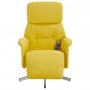 Sillón reclinable de masaje con reposapiés tela amarillo claro by , Armchairs - Ref: Foro24-356677, Price: 200,76 €, Discount: %