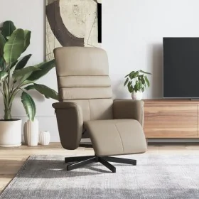 Sillón reclinable con reposapiés cuero sintético capuchino de , Sillones - Ref: Foro24-356707, Precio: 215,23 €, Descuento: %