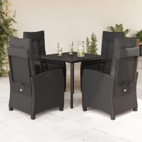 Set de muebles jardín 5 pzas con cojines ratán sintético negro de , Conjuntos de jardín - Ref: Foro24-3212753, Precio: 578,57...
