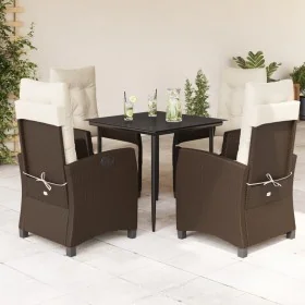 Set comedor de jardín 5 piezas y cojines ratán sintético marrón de , Conjuntos de jardín - Ref: Foro24-3212764, Precio: 644,3...