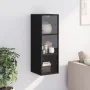 Mueble de pared con puertas de vidrio negro 35x37x100 cm de , Taquillas y armarios de almacenamiento - Ref: Foro24-836484, Pr...