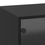 Mueble de pared con puertas de vidrio negro 35x37x100 cm de , Taquillas y armarios de almacenamiento - Ref: Foro24-836484, Pr...