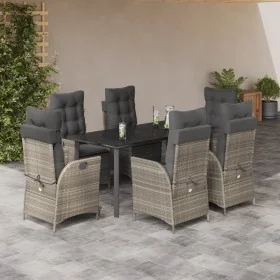 Set comedor jardín 7 pzas y cojines ratán sintético gris claro by , Garden sets - Ref: Foro24-3213290, Price: 932,09 €, Disco...