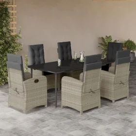 Set comedor jardín 7 pzas y cojines ratán sintético gris claro de , Conjuntos de jardín - Ref: Foro24-3212417, Precio: 1,00 €...