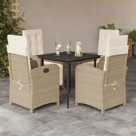 Set comedor de jardín 5 pzas con cojines ratán sintético beige de , Conjuntos de jardín - Ref: Foro24-3212372, Precio: 668,28...
