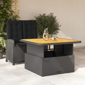 Set comedor de jardín 2 pzas con cojines ratán sintético negro de , Conjuntos de jardín - Ref: Foro24-3277331, Precio: 330,03...