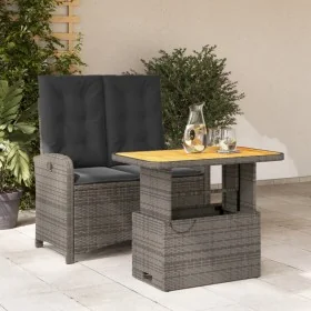 Juego de comedor jardín 2 pzas con cojines ratán sintético gris de , Conjuntos de jardín - Ref: Foro24-3277346, Precio: 292,1...