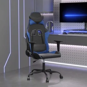 Silla gaming de masaje cuero sintético negro y azul de , Sillones para videojuegos - Ref: Foro24-345399, Precio: 112,12 €, De...