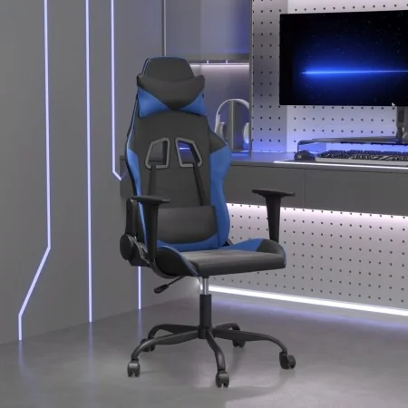Silla gaming de masaje cuero sintético negro y azul von , Gaming-Stühle - Ref: Foro24-345399, Preis: 112,12 €, Rabatt: %