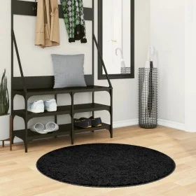 Alfombra peluda de pelo largo moderna PAMPLONA negra Ø 100 cm de , Alfombras - Ref: Foro24-375288, Precio: 30,82 €, Descuento: %