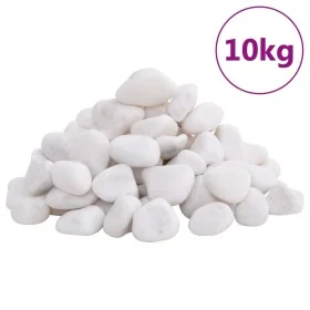 Guijarros pulidos blancos 10 kg 2-5 cm de , Decoración de acuarios - Ref: Foro24-155329, Precio: 34,41 €, Descuento: %