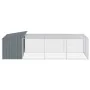 Caseta perros con corral acero galvanizado gris 153x396x110 cm de , Casetas para perros - Ref: Foro24-3214223, Precio: 336,14...