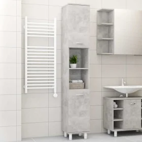 Armario de baño contrachapada gris hormigón 30x30x179 cm de , Muebles de baño - Ref: Foro24-802628, Precio: 92,02 €, Descuent...