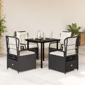 Set de muebles jardín 5 pzas con cojines ratán sintético negro de , Conjuntos de jardín - Ref: Foro24-3262965, Precio: 498,25...