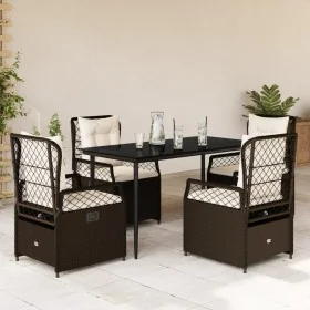 Set comedor de jardín 5 piezas y cojines ratán sintético marrón de , Conjuntos de jardín - Ref: Foro24-3262973, Precio: 552,3...