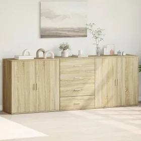 Aparadores 3 uds madera contrachapada color roble sonoma de , Aparadores - Ref: Foro24-3276611, Precio: 261,72 €, Descuento: %