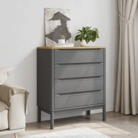 Cómoda cajonera FLORO madera maciza de pino gris by , Drawers - Ref: Foro24-374010, Price: 165,20 €, Discount: %