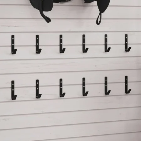 Ganchos de pared en fomra de J 12 unidades acero negro de , Accesorios para riendas de caballos - Ref: Foro24-172460, Precio:...