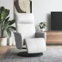 Sillón reclinable con reposapiés cuero sintético blanco de , Sillones - Ref: Foro24-356550, Precio: 210,01 €, Descuento: %