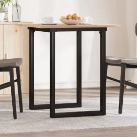Mesa de comedor marco O madera maciza pino y acero 70x70x75 cm de , Mesas de cocina y de comedor - Ref: Foro24-3282671, Preci...